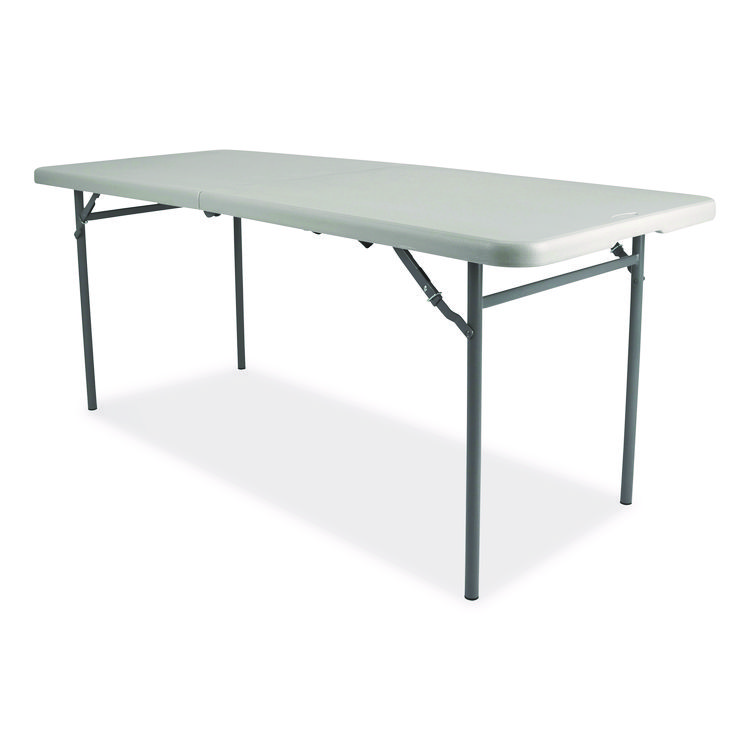 NPS Comfort Max Fold-in-Half Table, Rectangular, 72w x 30d x 29.25h, Speckled Gray Top, Gray Base/Legs (NPSCMFIH3072)