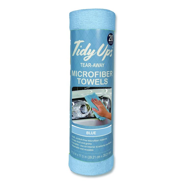 CHAGRINOVATIONS Microfiber Towel Roll, 11.5 x 11.5, Blue, 20 Towels/Roll (CH7TU68132)