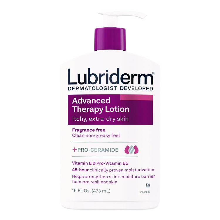 Lubriderm Advanced Therapy Moisturizing Hand/Body Lotion, 16 oz Pump Bottle, 12/Carton (PFI48322)
