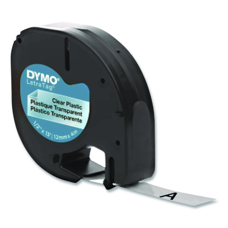 DYMO LetraTag Plastic Label Tape Cassette, 0.5" x 13 ft, Clear (DYM16952)