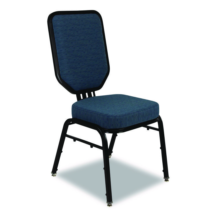 NPS Flex-Back Banquet Chair, Supports Up to 500 lbs, 18.6" Seat Height, Morticia Blue Lagoon Seat/Back, Black Base, 2/Pack (NPS9684BG2)