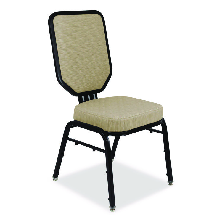 NPS Flex-Back Banquet Chair, Supports Up to 500 lbs, 18.6" Seat Height, Morticia Taupe Seat/Back, Black Base, 2/Pack (NPS9688BG2)
