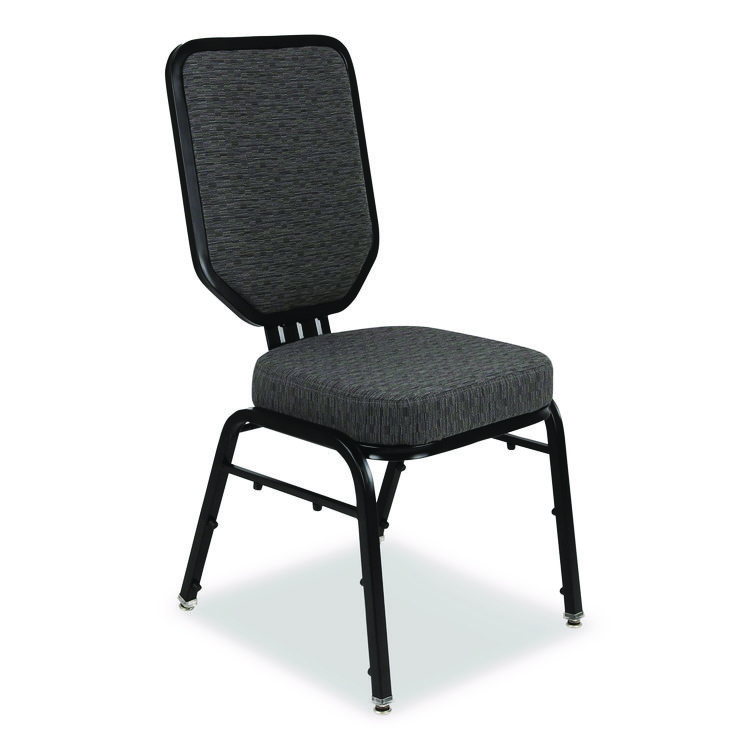 NPS Flex-Back Banquet Chair, Supports Up to 500 lbs, 18.6" Seat Height, Morticia Onyx Seat/Back, Black Base, 2/Pack (NPS9690BG2)