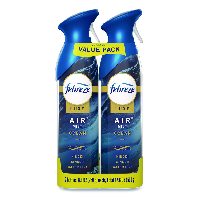 Febreze AIR, Ocean, 8.8 oz Aerosol Spray, 2/Pack, 3 Packs/Carton (PGC17345)