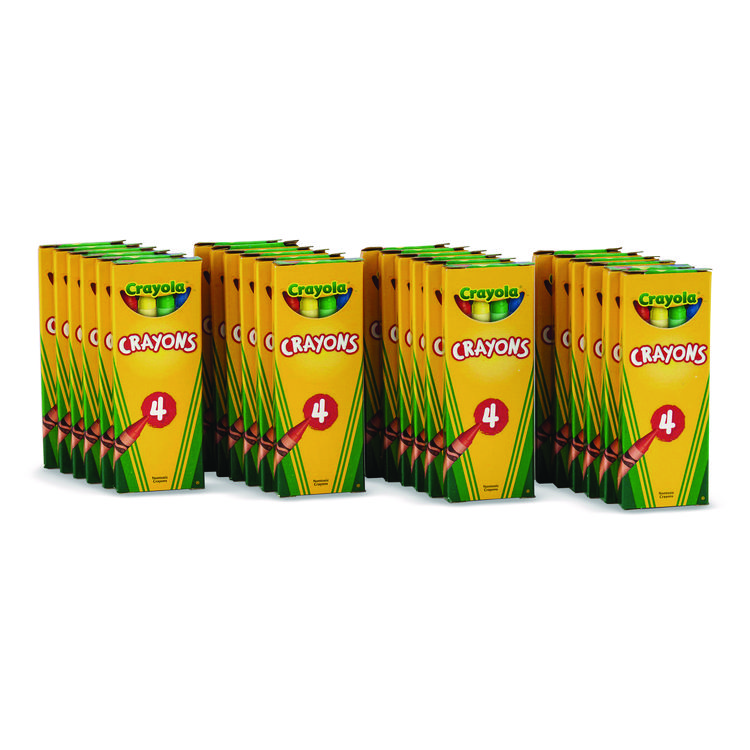 Crayola Classic Color Cello Pack Party Favor Crayons, 4 Colors/Pack, 360 Packs/Carton (CYO520083)