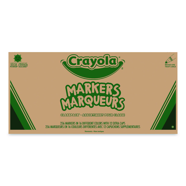 Crayola Non-Washable Marker, Broad Bullet Tip, Assorted Classic Colors, 256/Box (CYO588201)
