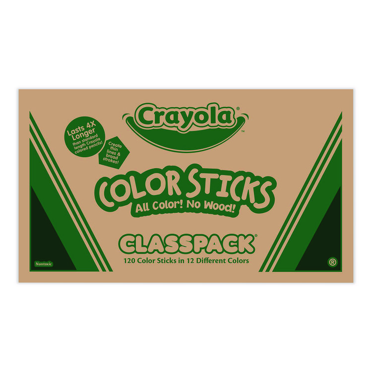 Crayola Color Sticks Classpack Set, 9.7 mm, Assorted Lead and Barrel Colors, 120/Pack (CYO688120)