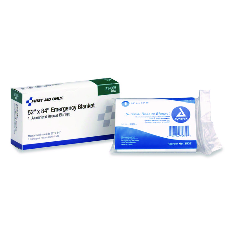 First Aid Only Aluminized Emergency Blanket, 52 x 84 (FAO21005)