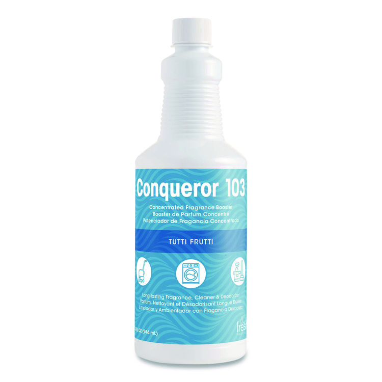 Fresh Products Conqueror 103 Odor Counteractant Concentrate, Tutti-Frutti, 32 oz Bottle, 12/Carton (FRS1232WBTU)
