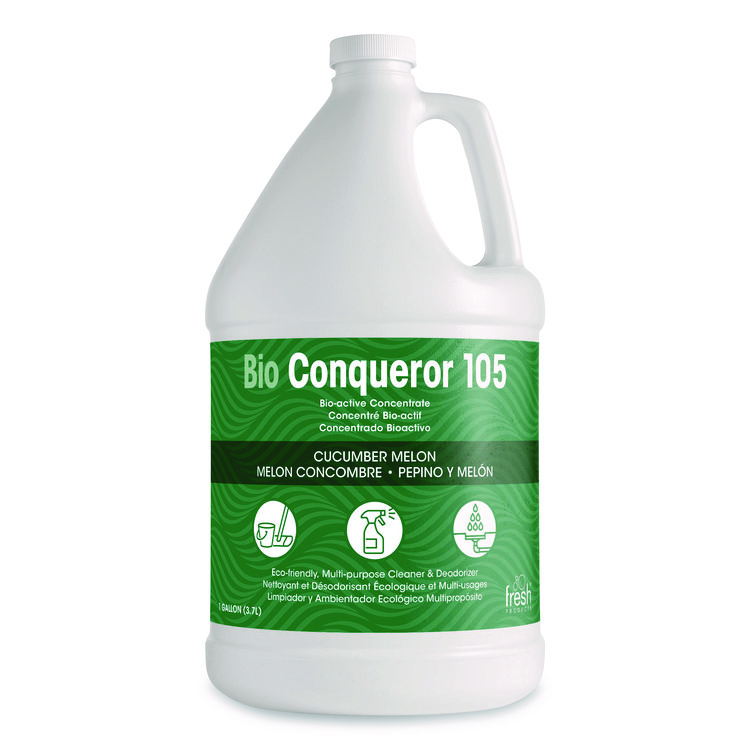 FRS1BWBCMF - Fresh Products Bio Conqueror 105 Enzymatic Odor Counteractant Concentrate, Cucumber Melon, 1 gal Bottle, 4/Carton (FRS1BWBCMF)