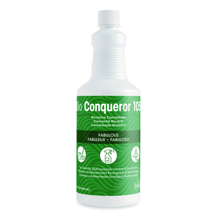Fresh Products Bio Conqueror 105 Enzymatic Odor Counteractant Concentrate, Fabulous, 32 oz Bottles, 12/Carton (FRS1232BWBFAB)