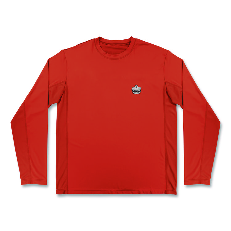ergodyne Chill-Its 6689 Cooling Long Sleeve Sun Shirt with UV Protection, Small, Orange (EGO12177)