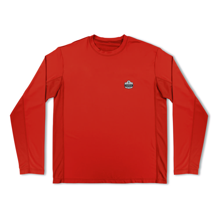 ergodyne Chill-Its 6689 Cooling Long Sleeve Sun Shirt with UV Protection, 2X-Large, Orange (EGO12181)