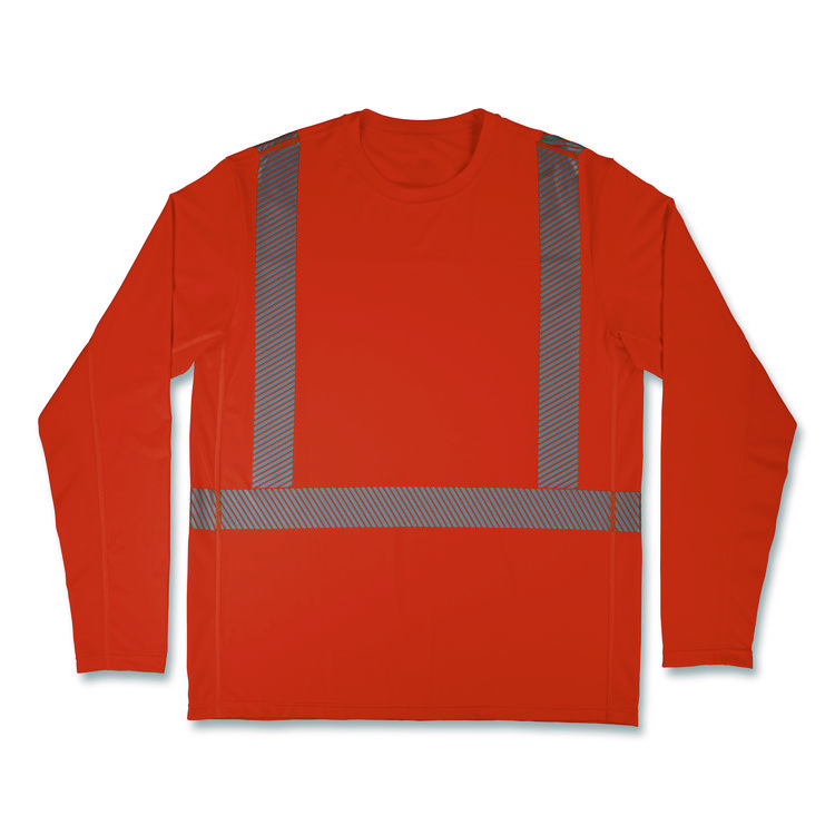 ergodyne Chill-Its 6688 Type R Class 2 Cooling Hi-Vis Sun Shirt with UV Protection, X-Large, Orange (EGO12233)