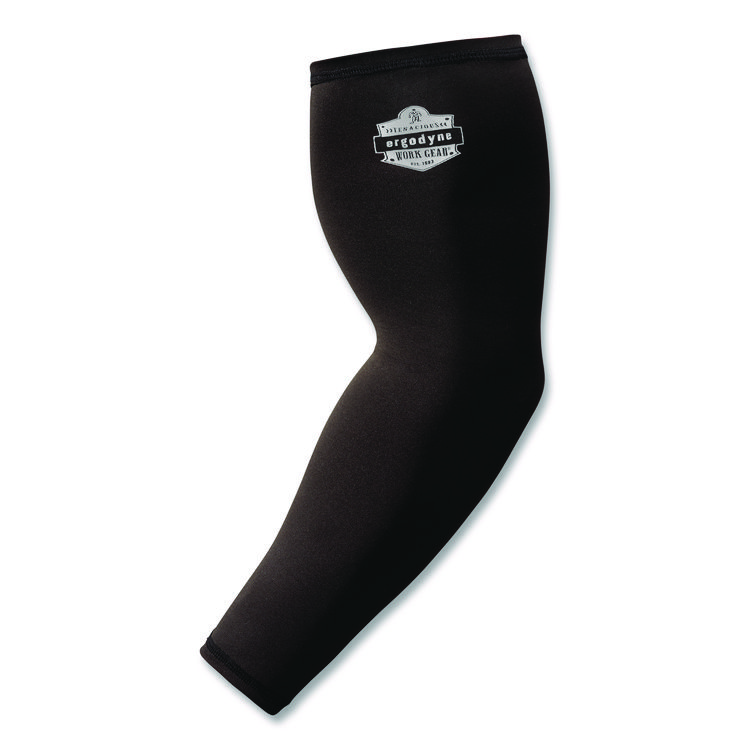 ergodyne Chill-Its 6691 Cooling Arm Sleeves with Box-Handling Grip, Polyester/Spandex, X-Large, Black, Pair (EGO12389)
