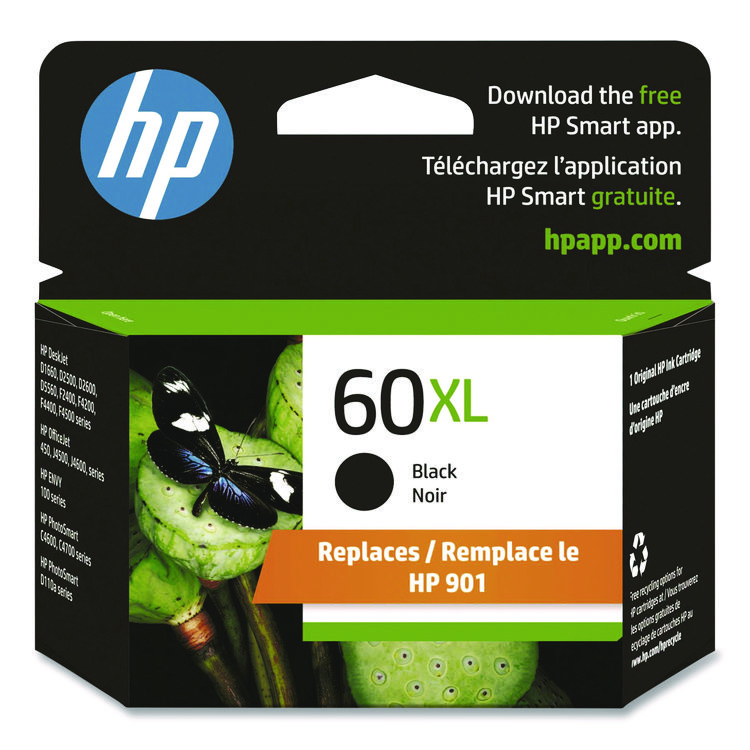 HP HP 60XL, (CC641WN) High-Yield Black Original Ink Cartridge (HEWCC641WN)