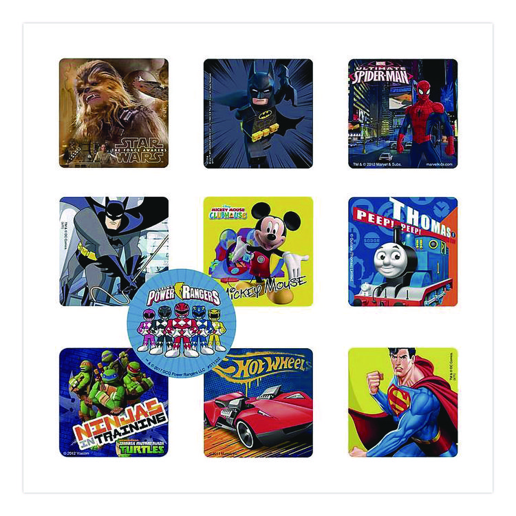 SMILEMAKERS Cars, Trucks and Heroes Sticker Sampler Pack, Randomly Assorted Illustrations and Colors, 1,000/Box (SKR2618382)