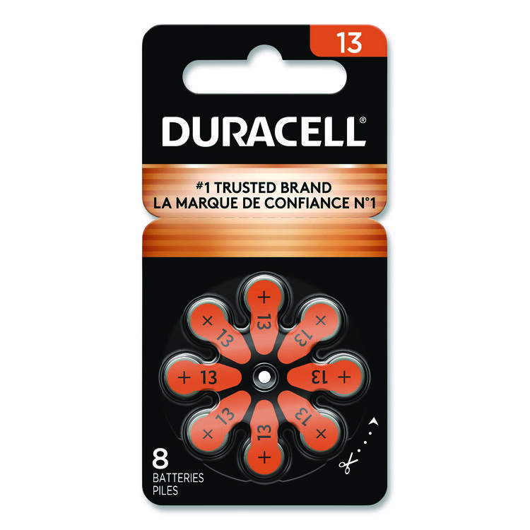 Duracell Hearing Aid Battery, #13, 8/Pack (DURDA13B8ZM09)