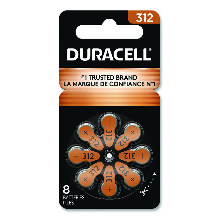 Duracell Hearing Aid Battery, #312, 8/Pack (DURDA312B8ZM09)