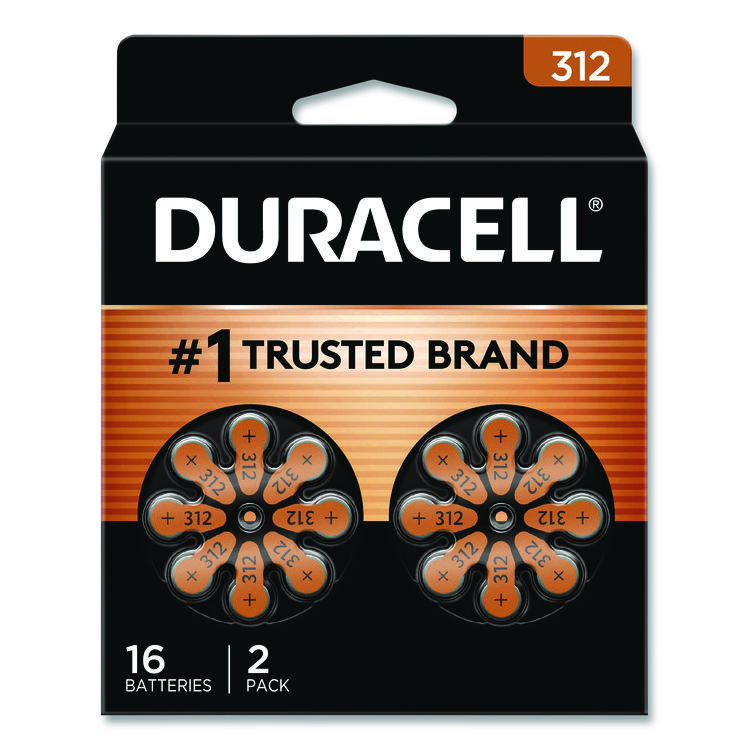 Duracell Hearing Aid Battery, #312, 16/Pack (DURDA312B16ZM09)