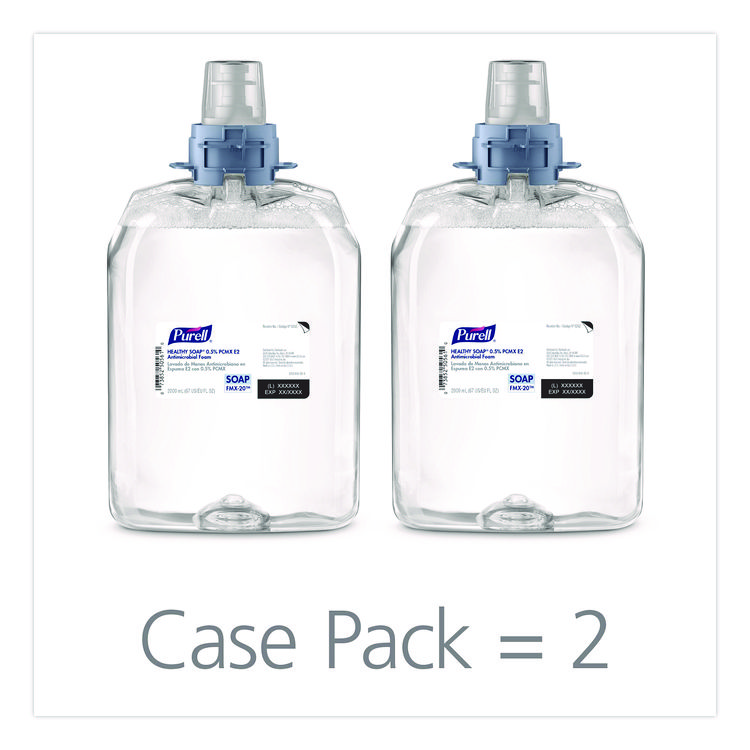 PURELL HEALTHY SOAP 0.5% PCMX E2 Antimicrobial Foam, Fragrance-Free, 2/Carton (GOJ528202CT)