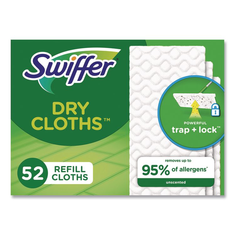 Swiffer Dry Refill Cloths, 10.4 x 8, White, 52/Box, 3 Boxes/Carton (PGC81216)