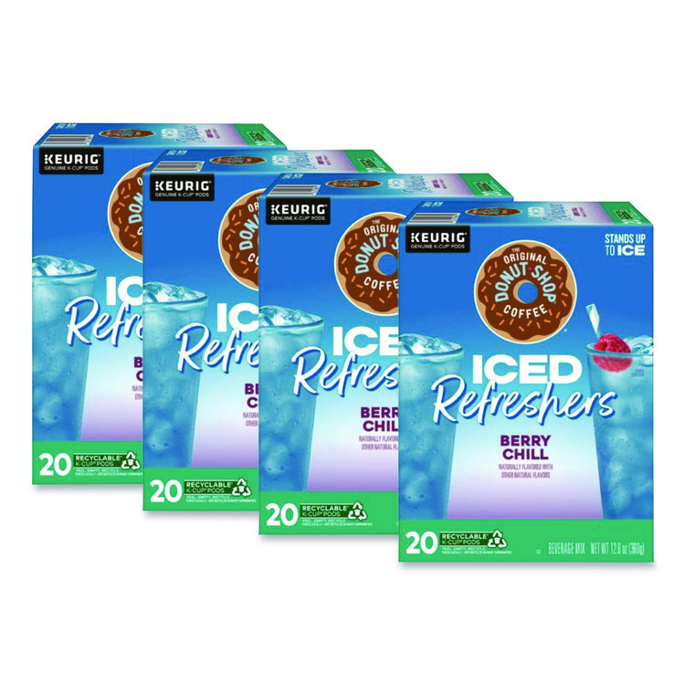 The Original Donut Shop ICED Refreshers K-Cup Pods, Berry Chill, 20/Box, 4 Boxes/Carton (GMT0631CT)