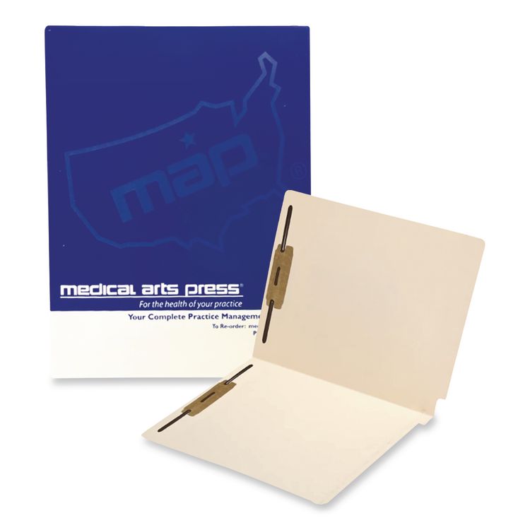 Medical Arts Press End Tab Fastener Folders, 0.75" Expansion, 2 Fasteners, Letter Size, Manila Exterior, 250/Box (MAQ31462B)
