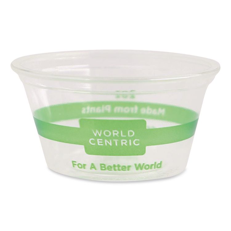 World Centric PLA Clear Cold Cups, Souffle, 2 oz, Plastic, Clear, 2,000/Carton (WORCPCS2S)