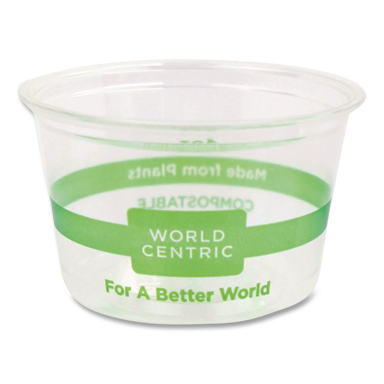World Centric PLA Clear Cold Cups, 4 oz, Plastic, Clear, 1,000/Carton (WORCPCS4S)