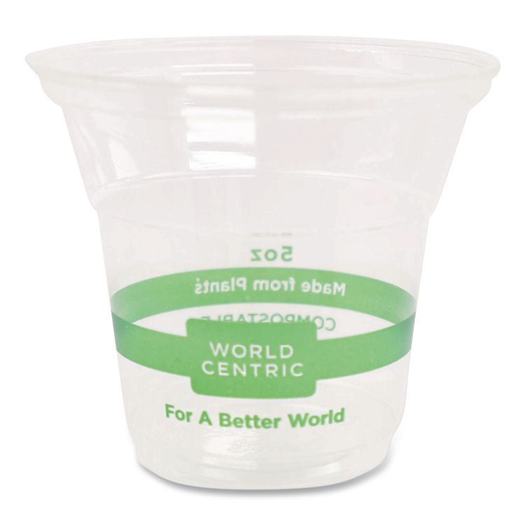 World Centric PLA Clear Cold Cups, 5 oz, Plastic, Clear, 2,000/Carton (WORCPCS5)
