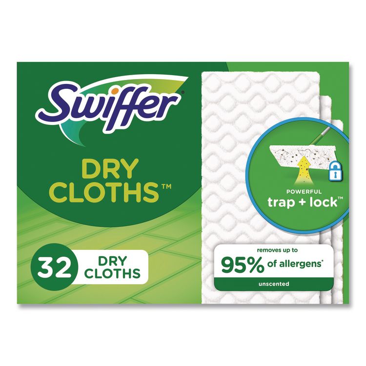 Swiffer Dry Refill Cloths, 10.63 x 8, White, 32/Box, 4 Boxes/Carton (PGC21457)