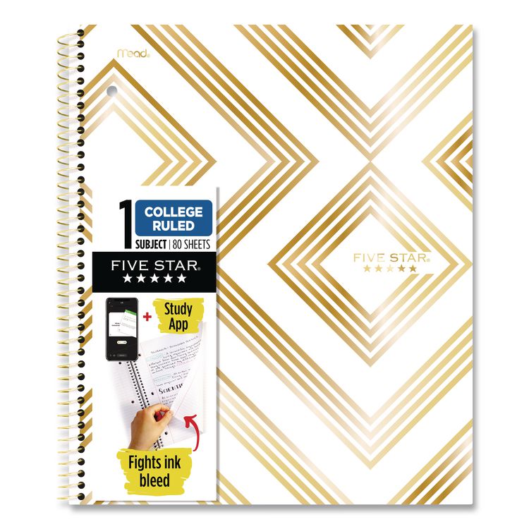 Five Star Style Wirebound Notebook, 1-Subject, Medium/College Rule, Randomly Assorted Cover Color, (80) 11 x 8.5 Sheets (MEA820156F)