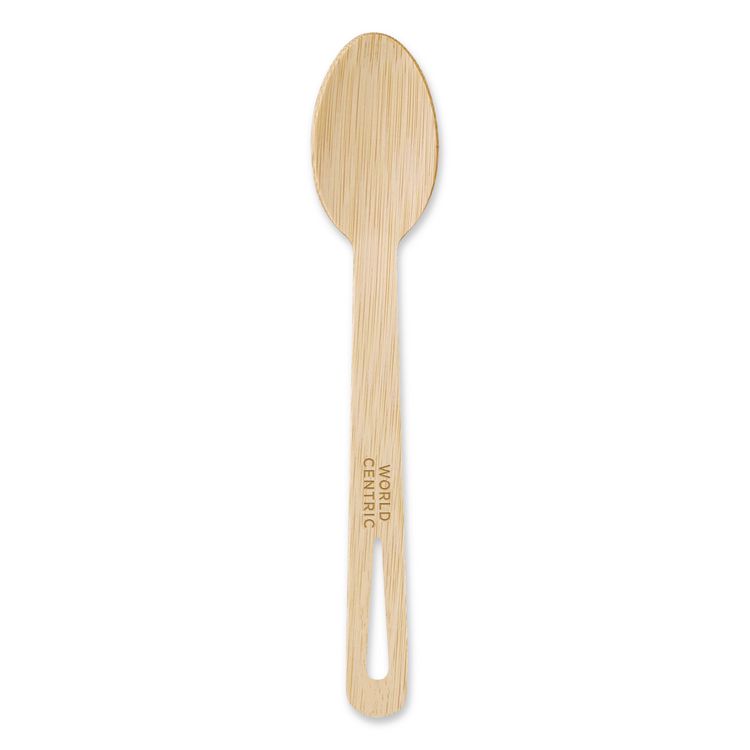 World Centric Bamboo Cutlery, Spoon, Paper, Natural, 2,000/Carton (WORSPBB67)