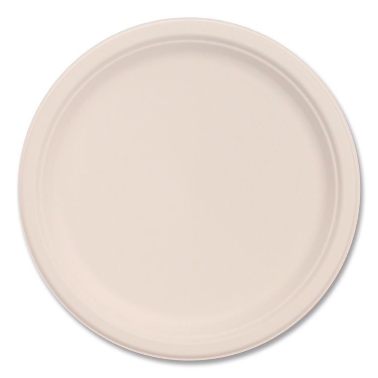 Dart Compostable Molded Fiber Dinnerware, ProPlanet Seal, Plate, 10.2" dia, Natural, 500/Carton (DCC10FBRP1)