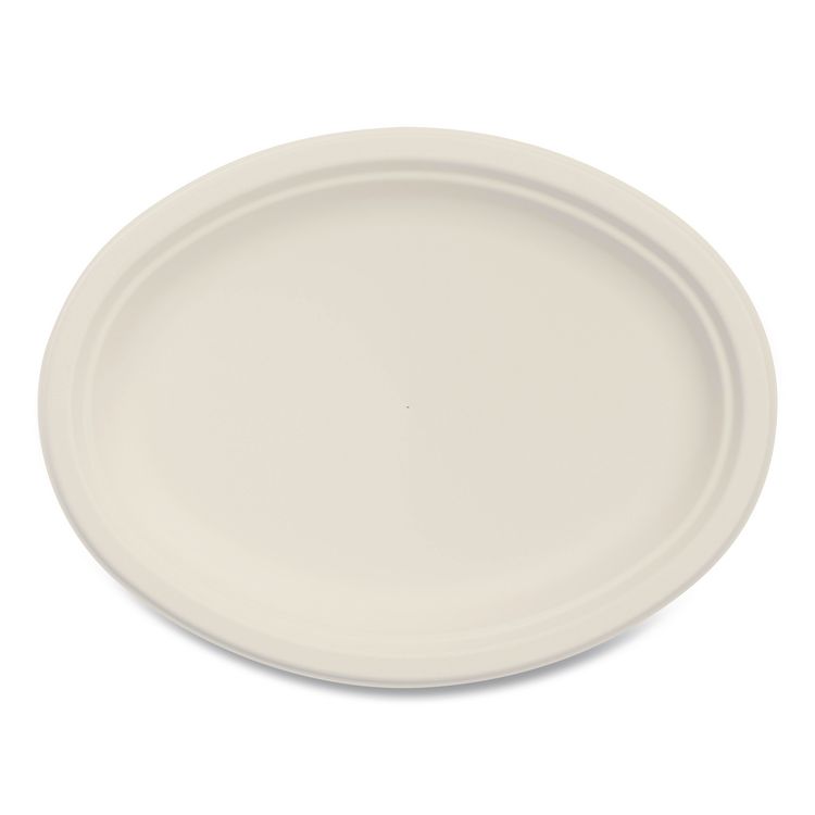 Dart Compostable Molded Fiber Dinnerware, ProPlanet Seal, Platter, 10" Diameter, Natural, 500/Carton (DCC10FBRPLR1)