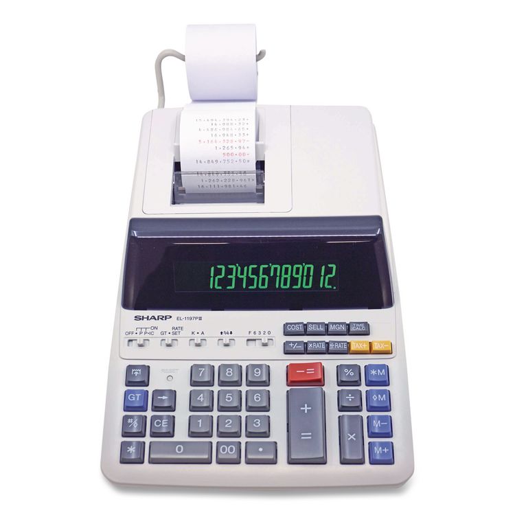 Sharp EL1197PIII Two-Color Printing Desktop Calculator, Black/Red Print, 4.5 Lines/Sec (SHREL1197PIII)