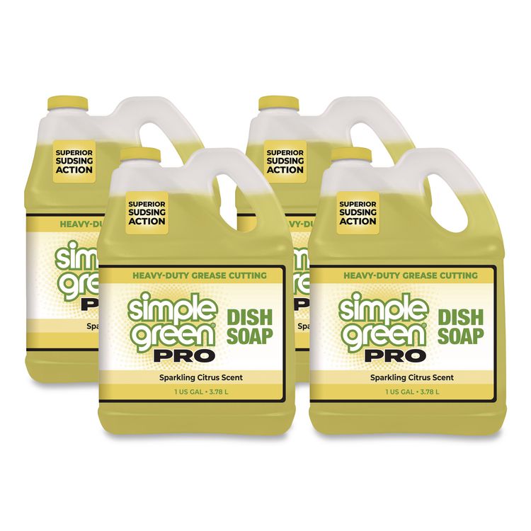 Simple Green Pro Dish Soap, Sparkling Citrus Scent, 1 gal Bottle, 4/Carton (SMP4101128)