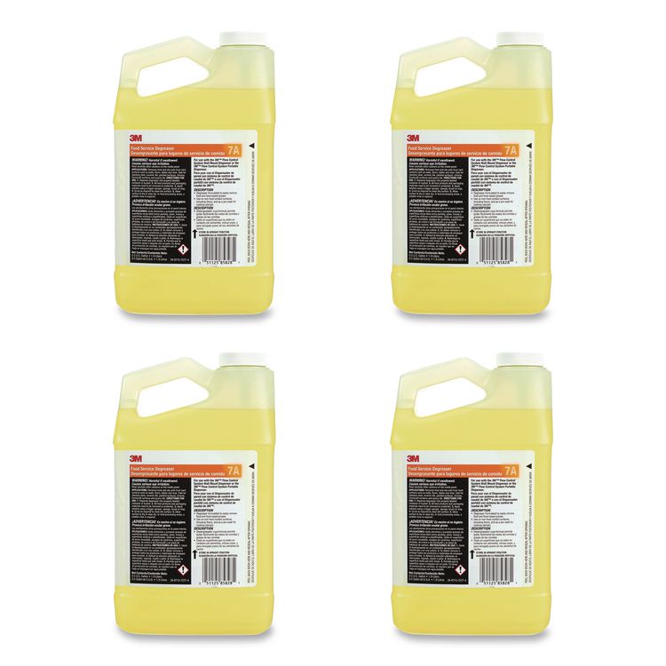 3M Food Service Degreaser Concentrate 7A, 0.5 gal Bottle, 4/Carton (MMM7A)