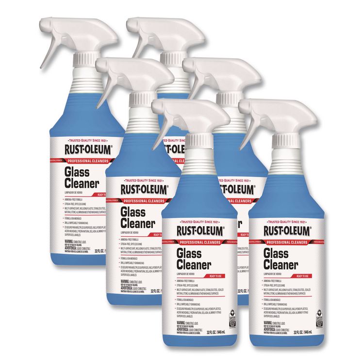 Rust-Oleum Professional Glass Cleaner, 32 oz Spray Bottle, 6/Carton (RST352245)