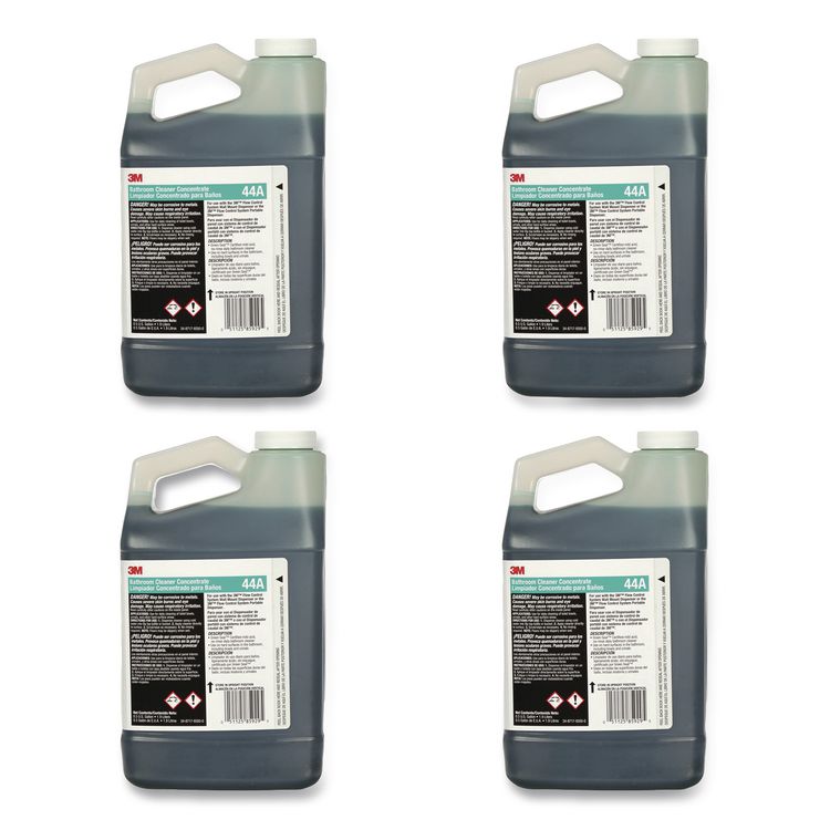 3M Bathroom Cleaner Concentrate 44A, Pleasant Scent, 0.5 gal Bottle, 4/Carton (MMM44A)