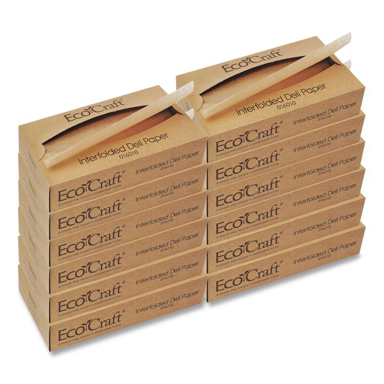 Bagcraft EcoCraft Interfolded Soy Wax Deli Sheets, 10 x 10.75, 500/Box, 12 Boxes/Carton (BGC016010)