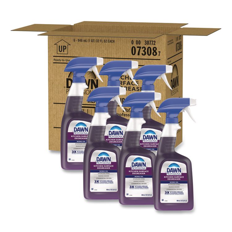 Dawn Professional Multi-Surface Heavy Duty Degreaser, Fresh Scent, 32 oz Spray Bottle, 6/Carton (PGC07308)