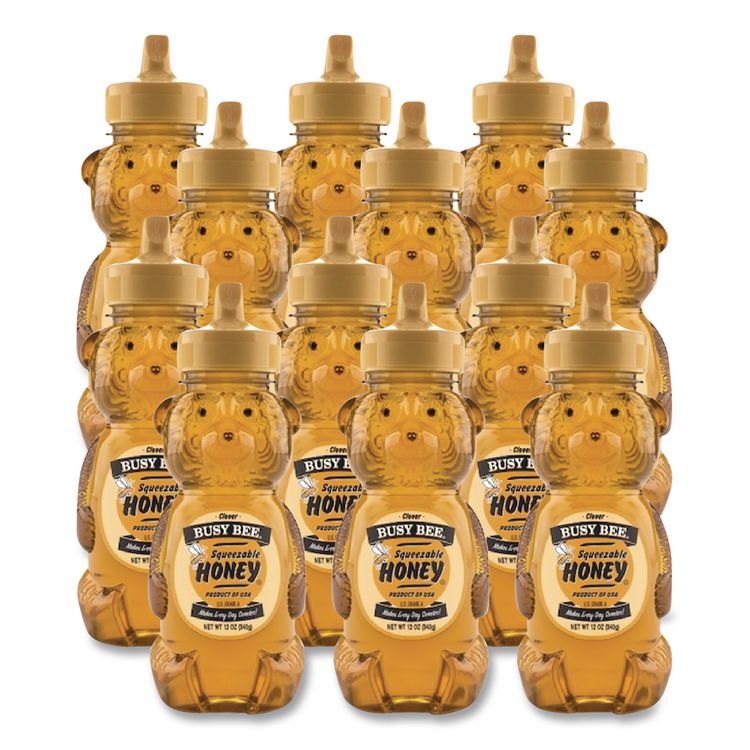 Busy Bee Clover Honey, 12 oz Bottle, 12/Carton (BKHBB1002)