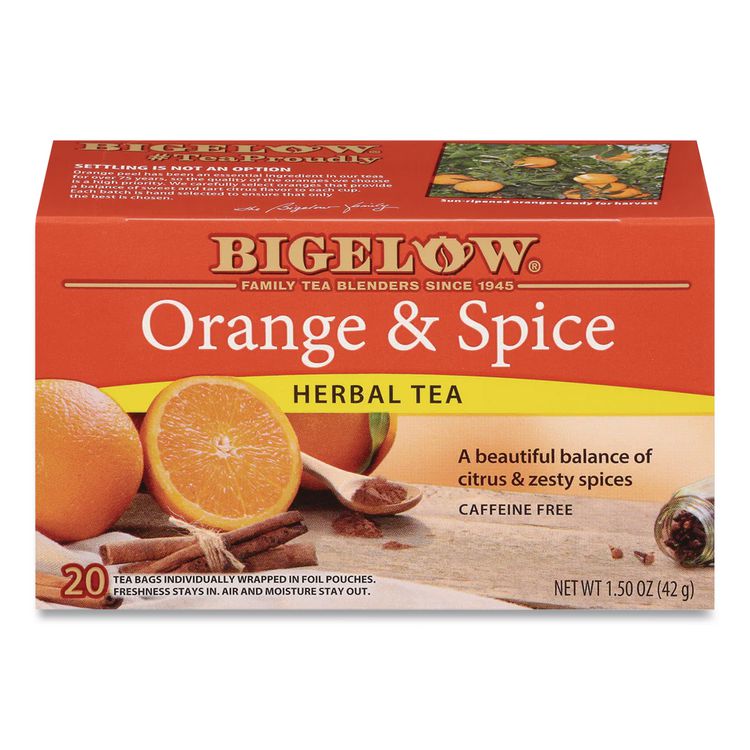 Bigelow Orange and Spice Herbal Tea, 28/Box (BTC10398)