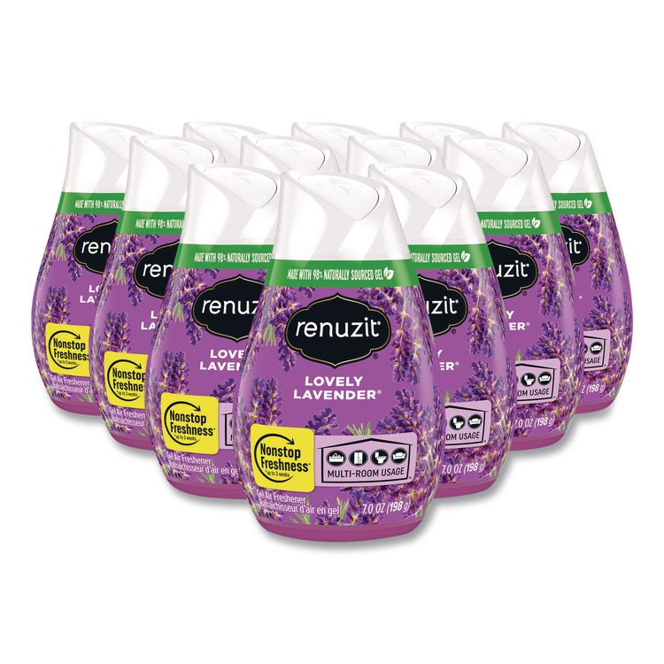Renuzit Adjustables Air Freshener, Lovely Lavender, 7 oz Cone, 12/Carton (AMY43133CT)