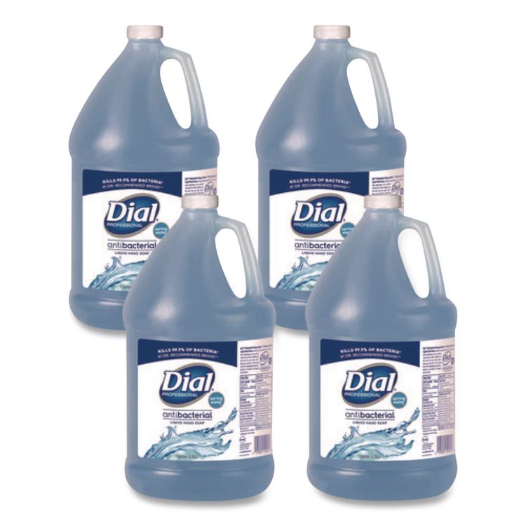 Dial Professional Antibacterial Liquid Hand Soap, Spring Water Scent, 1 gal, 4/Carton (DIA15926)