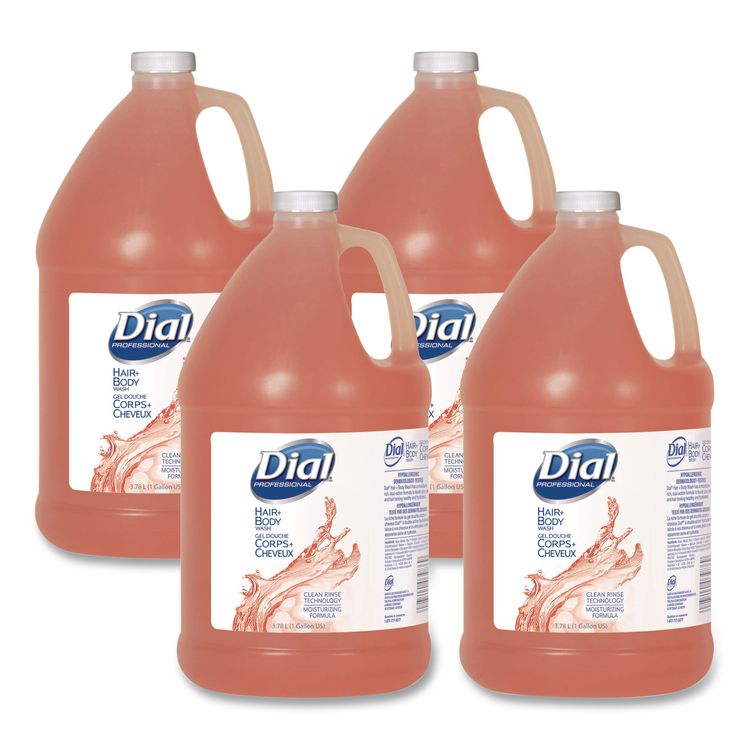 Dial Professional Hair + Body Wash, Neutral Scent, 1 gal, 4/Carton (DIA03986)