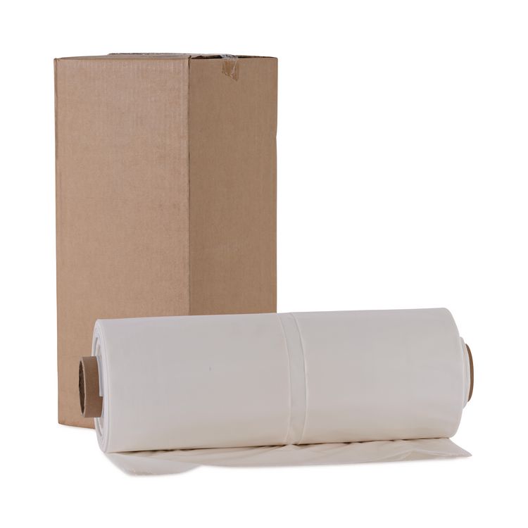 Boardwalk Industrial Drum Liners Rolls, 60 gal, 2.5 mil, 38" x 65", Clear, 50/Carton (BWKD3865)