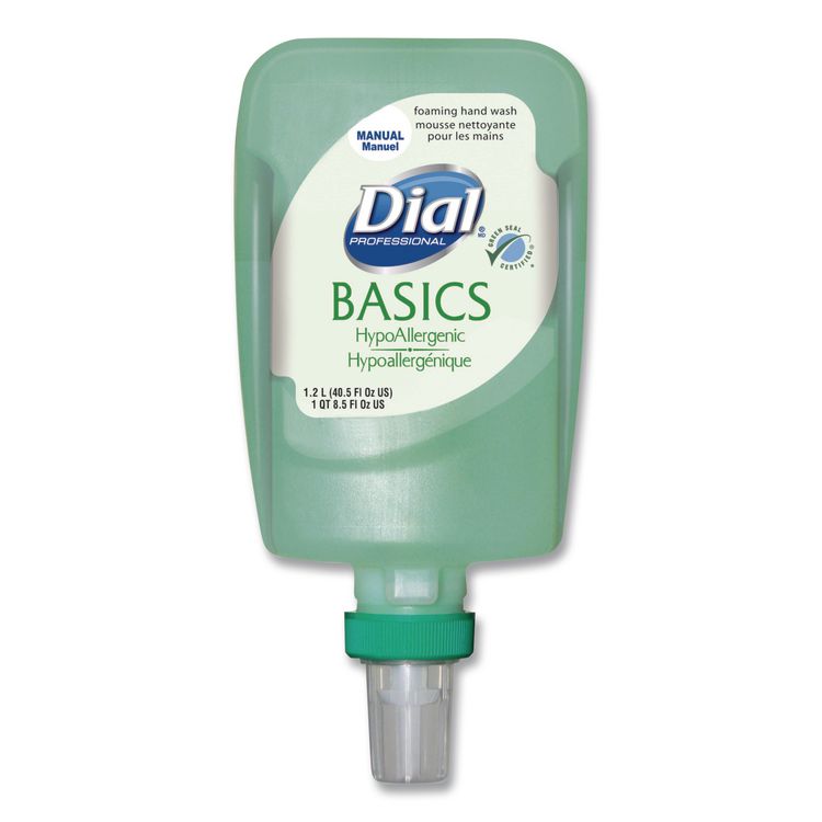 Dial Professional Basics Hypoallergenic Foaming Hand Wash Refill for FIT Manual Dispenser, Honeysuckle Scent, 1.2 L (DIA16714EA)